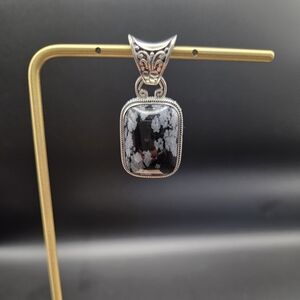 Sterling Silver Snowflake Obsidian Pendant